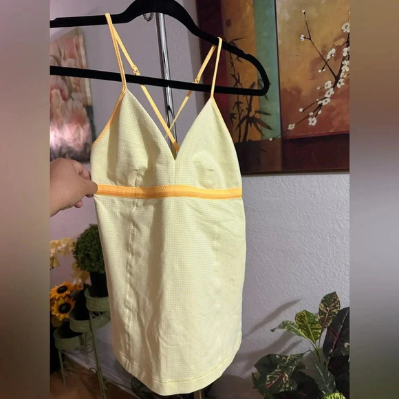 lululemon athletica Tops - Lululemon athletica white/yellow tank tops size 8